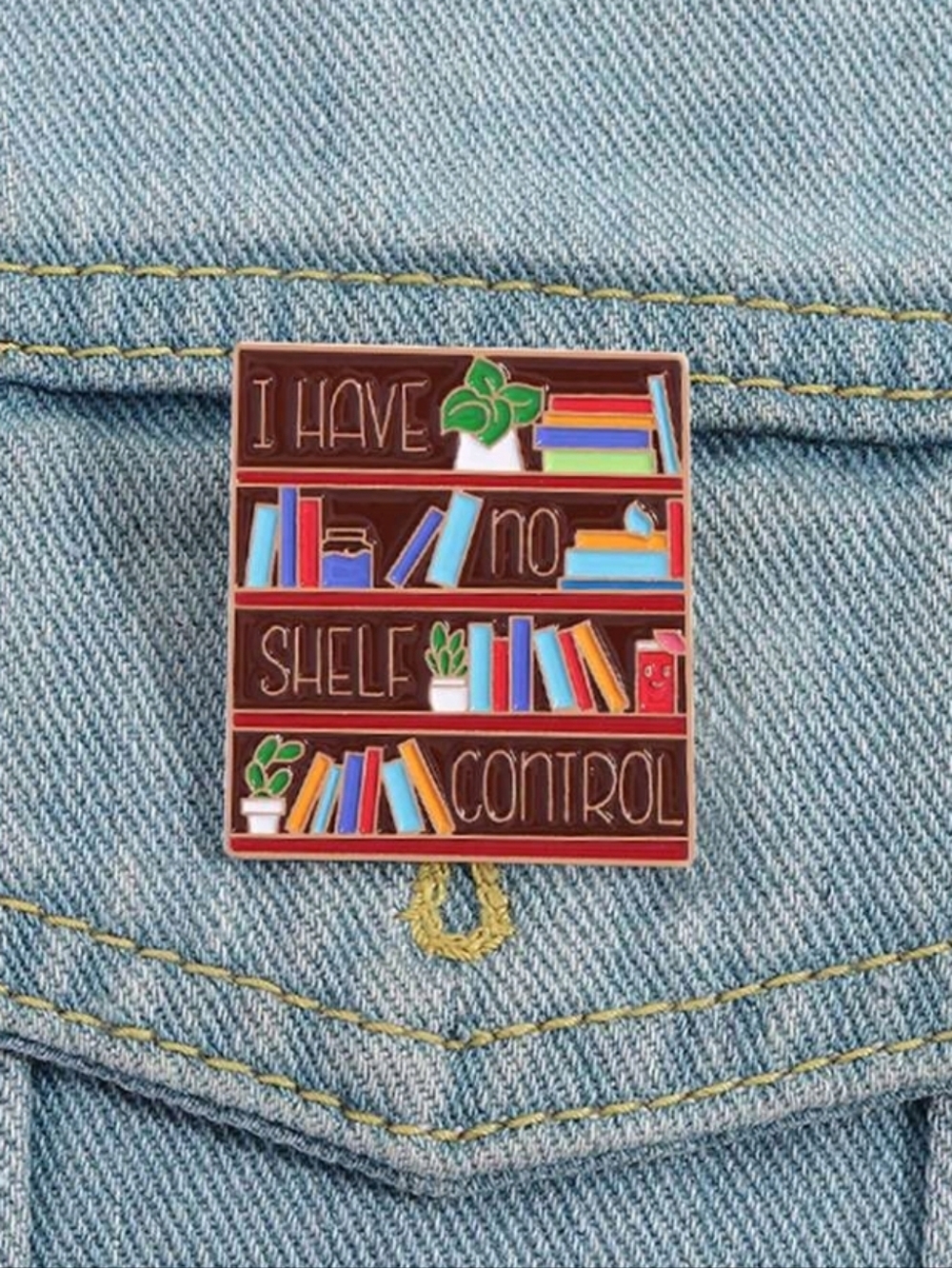 'I Have No Shelf Control' Library Book Lover Enamel Pin